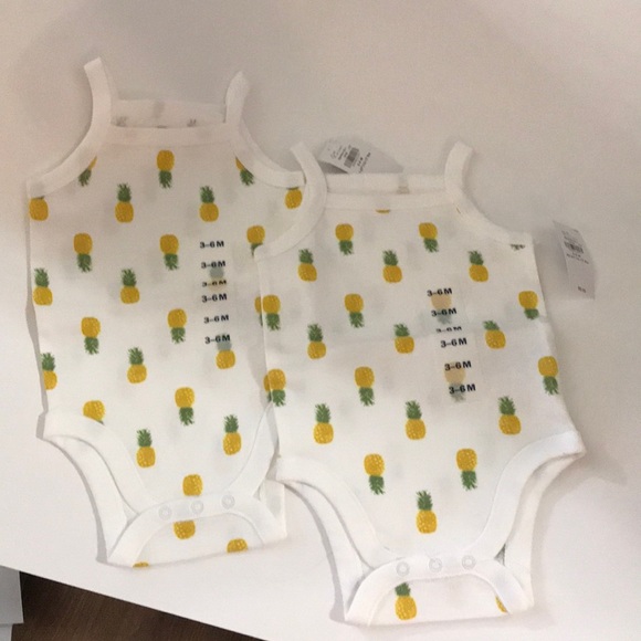 Old Navy Other - Old Navy Girl’s (Baby) Pineapple Onesies Size 3-6 Months/Bundle of 2